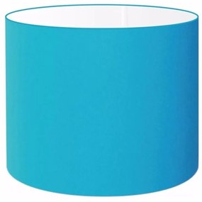 Cúpula em tecido cilíndrica abajur luminária cp-4099 40x25cm azul turquesa