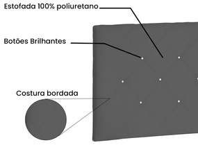 Cabeceira Painel Tânia Para Cama Box Solteiro 90 cm Suede Cinza - D'Rossi