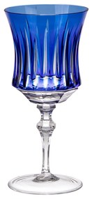 Taça de Cristal Lapidado Artesanal p/ Água - Azul - 66  Azul Escuro - 66