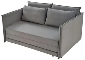 Sofa Cama Bed 2 Lugares Linho Cinza Base Madeira 172cm - 73747 Sun House