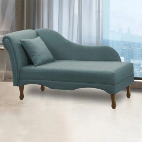 Divã Recamier Pés Retrô Medelin 150cm Linho E03 - D'Rossi - Azul