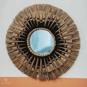 Espelho Fibra Natural 40cm | Preto