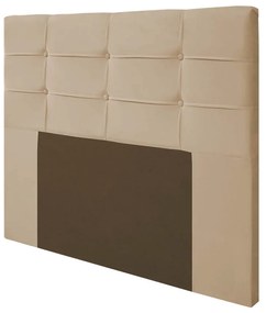 Cabeceira Esmeralda Para Cama Box King 195 cm Veludo - D'Rossi - Bege