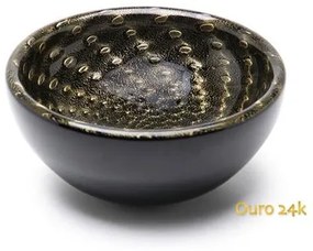 Bowl Tela Preto com Ouro Murano Cristais Cadoro