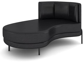 Sofá Chaise Lado Esquerdo Downey Sala de Estar PU Preto G15 - Gran Belo