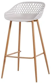 Banqueta Monaco Nude Polipropileno Base Aço 96cm - 62631 Sun House