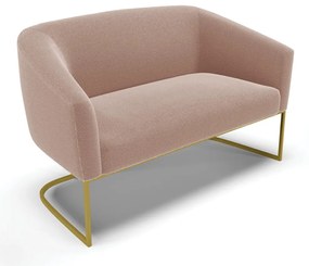 Sofá 2 Lugares Namoradeira Industrial Dourado Stella Bouclê D03 - D'Rossi - Rose