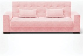 Sofá Cama Decorativo 210cm Pés em Madeira Beesley Suede Rosa G19 - Gran Belo