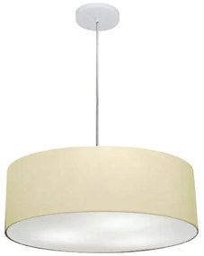 Lustre Pendente Cilíndrico Md-4254 Cúpula em Tecido 45x15cm Algodão Crú - Bivolt