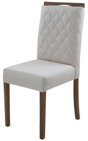 Cadeira de Jantar Estofada Beliz com Espaldar - Wood Prime 38029