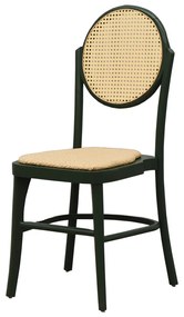 Cadeira Bloom Empilhar - Verde Oliva - Palha Ratan e Palha Natural Sextavada