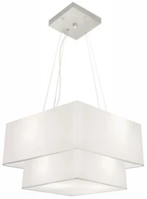 Lustre Pendente Quadrado Branco MJ-4157 Para Mesa de Jantar e Estar