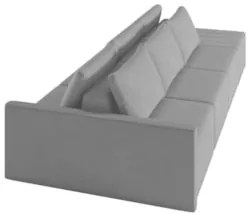 Sofá Ilha Modular com Puff para Sala Living 342cm Georgia Z08 Veludo C