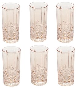 Jogo Copos Altos Para Drink 6 Peças Vidro Stella  Âmbar 360ml 28178 Bon Gourmet