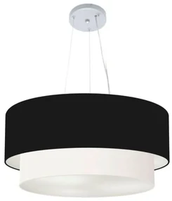 Pendente Cilíndrico Preto e Branco MJ-4171 Para Mesa de Jantar e Estar