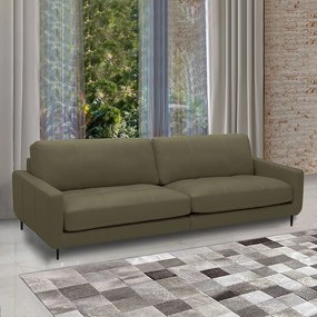 Sofá Decorativo Isaac 3 Lugares Sala de estar 210cm Pés em Aço Couro Fendi G88 - Gran Belo