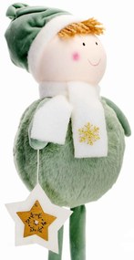 Boneco de Natal Menino em Pé Verde e Branco 40x15 cm - D'Rossi