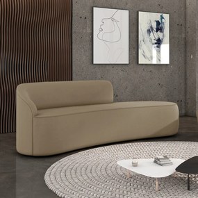 Sofá 4 Lugares Orgânico 220 cm Morgan Suede Marrom Rato D03 - D'Rossi