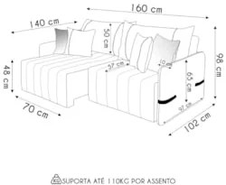 Sofá Cama Retrátil 160cm Essence D05 Linho Bege/Camel - Mpozenato