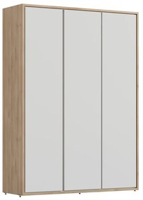 Guarda-Roupa Wood 3 Portas e 3 Gavetas - Branco com Carvalho