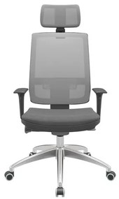 Cadeira Office Brizza Tela Cinza Com Encosto Assento Poliester Cinza Autocompensador 126cm - 63232 Sun House