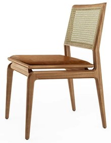 Cadeira Aria Palha e Estofado Base Jequitibá Coleção Bari Design by Fernando Sá Motta