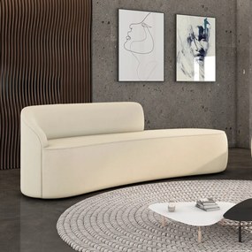 Sofá 4 Lugares Orgânico 220 cm Morgan Suede D03 - D'Rossi - Bege