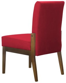 Kit 06 Cadeiras de Jantar Helena Suede Vermelho