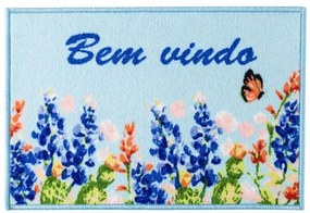 Capacho Bem-Vindo Estampado Corttex Azul