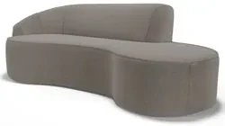 Sofá Living  2 Lugares 180cm Braço Esquerdo Mozart D06 Bouclê Bege Esc