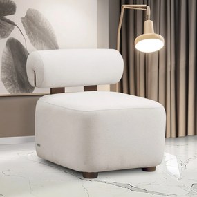 Poltrona Decorativa para Sala Kit 2 Helora Bouclê Cinza Claro E03 - D'Rossi