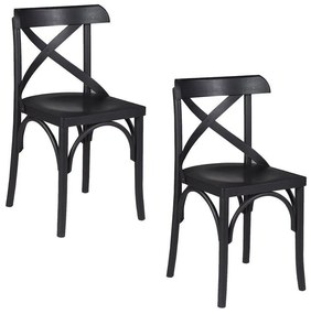 Kit 2 Cadeiras Decorativas Crift Preto G54 - Gran Belo