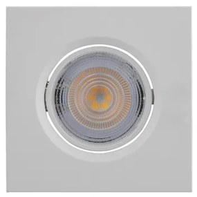 Plafon Led Embutir Quadrado Branco 6,2w Luz Amarela 9cm