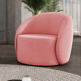 Poltrona Decorativa Orgânica Lua Suede D03 - D'Rossi - Rose