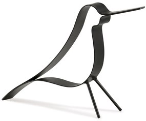 Escultura Decorativa Pássaro em Metal Preto 15x16 cm - D'Rossi
