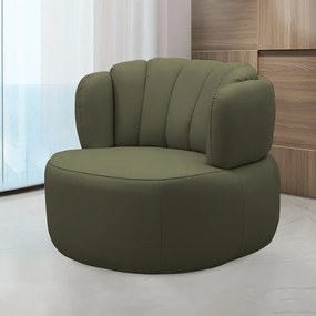 Kit 2 Poltronas Decorativas Mariele Sala de Estar Base Giratória em Aço Couro Fendi G88 - Gran Belo