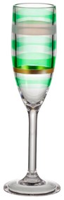 Taça de Acrílico Listras p/ Champagne 296 ml Degradê Verde