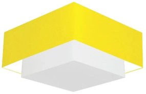 Plafon de Sobrepor Quadrado SP-3018 Cúpula Cor Amarelo Branco
