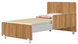 Berço Americano Mini Cama Com Rodízios Charme P14 Nature/Branco - Mpoz