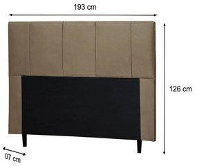 Cabeceira Donna Para Cama Box King 193 cm Suede Bege -  D'Rossi