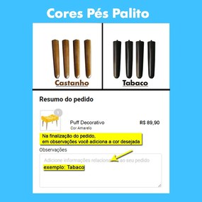 Puff Banqueta Astra com Pés Palito Suede Bege