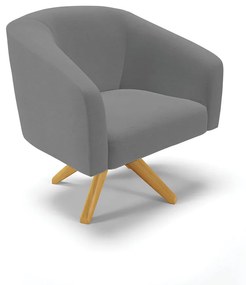 Poltrona Decorativa Giratória MA30 Stella Linho D03 - D'Rossi - A26 Grafite