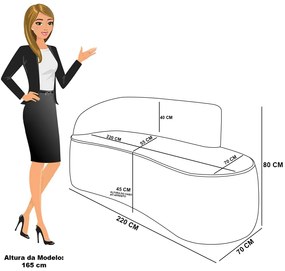 Sofá 4 Lugares Orgânico 220 cm Morgan Suede Bege D03 - D'Rossi