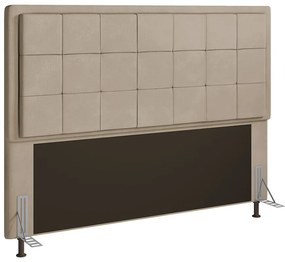 Cabeceira Onix Para Cama Box Queen 160 cm Suede Bege - D'Rossi