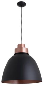 Pendente Aluminio 40Cm New Industrial - PRETO/COBRE