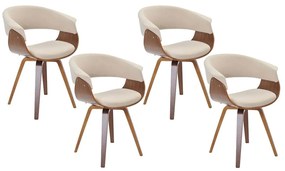 Kit 04 Cadeiras Decorativas para Sala de Jantar Ohana Fixa Linho Bege G56 - Gran Belo