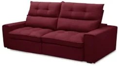 Sofá Retrátil Reclinável 3 Lugares 210cm Damy F05 Veludo Bordô - Mpoze