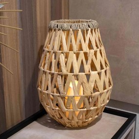 Lanterna Decorativa em Fibra Natural 42x25x25 cm - D'Rossi