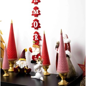 Árvore Decorativa de Natal em Resina Vermelho e Dourado 45x11 cm - D'Rossi