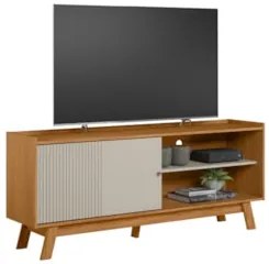 Rack Bancada de TV 65 Polegadas Arum L06 Nature/Off White - Mpozenato